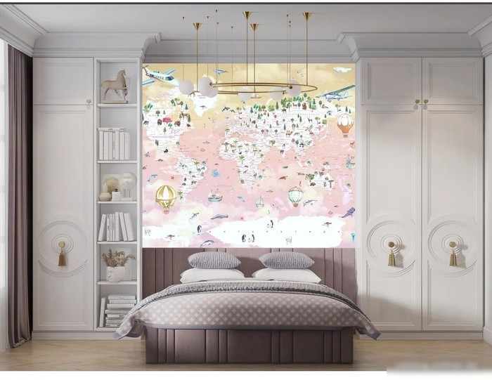 Фотообои Citydecor Детская Карта мира 355 300x260