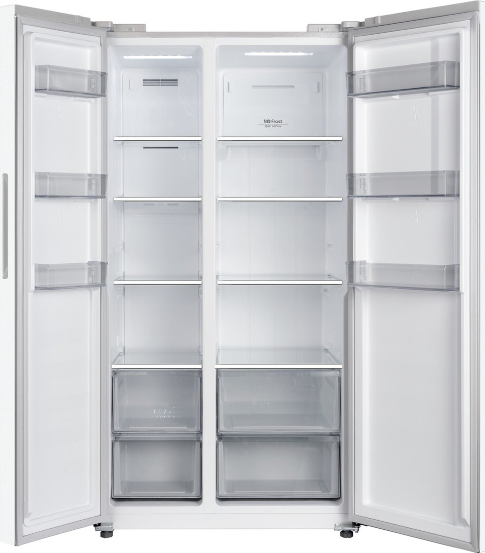 Холодильник side by side Weissgauff WSBS 550 Built-in NoFrost Inverter White Glass