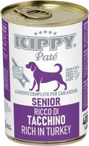 Консервированный корм для собак Kippy Беззерновой Senior для всех пород с индейкой 400 г