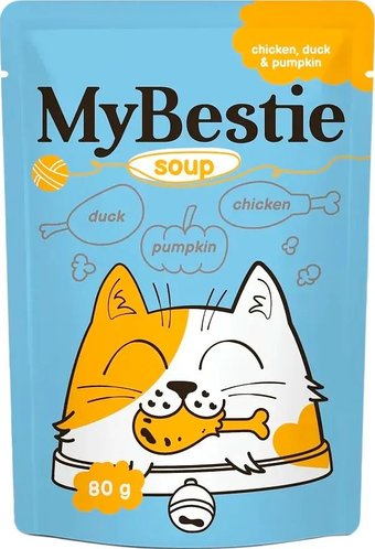 Пресервы MyBestie Суп с кусочками Курицы, Утки и Тыквы (80 г)