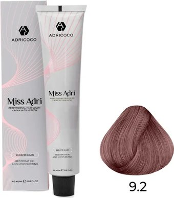 Крем-краска Adricoco Miss Adri 9.2 (100мл, очень светлый блонд фиолетовый)