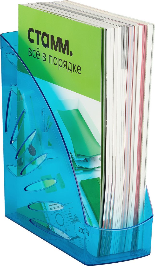 Лоток для бумаг Стамм Тропик ЛТВ-32749 (тонированный голубой)
