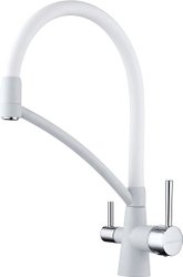 Смеситель Paulmark Siеgen Si213111-431 (белый/белый матовый-хром)