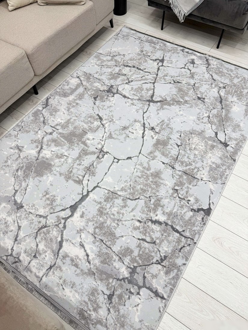 Ковер для жилой комнаты Radjab Carpet Лайла Прямоугольник UK98A (2x4, Gray)