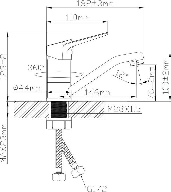 Смеситель Econoce D35-A 570 EC0578BL (черный)