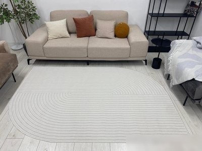 Ковер для жилой комнаты Radjab Carpet Сканди Сизаль Прямоугольник 10980A 13058RK (3x4, Cream/Cream)