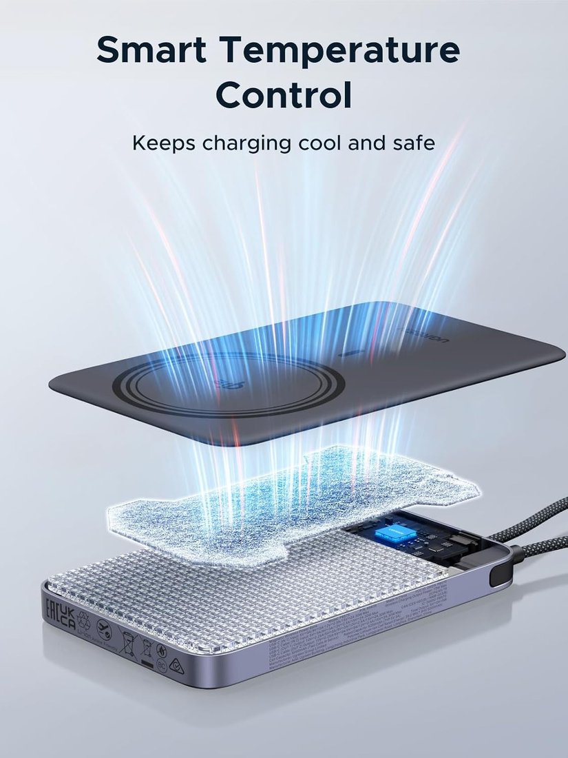 Внешний аккумулятор Ugreen Magflow Air Qi2 15W PB570 75982B 10000mAh (серый)