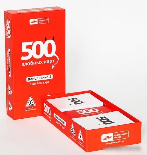 Настольная игра Cosmodrome Games 500 злобных карт. Дополнение. Набор красный