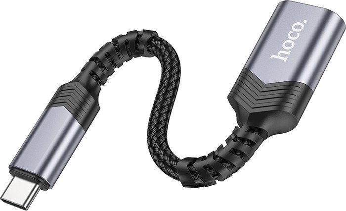 Адаптер Hoco UA24 USB Type-C - USB Type-A (0.16 м, черный)