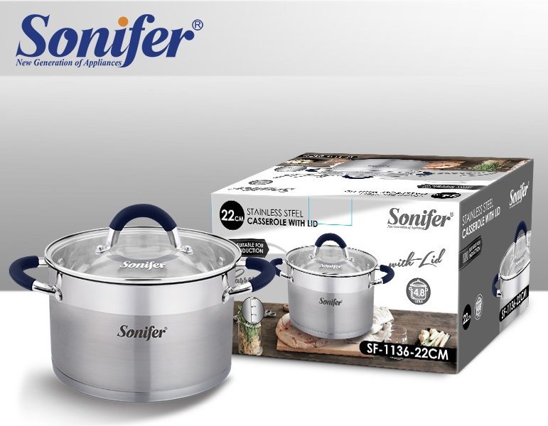 Кастрюля Sonifer SF-1136-22 (с крышкой)