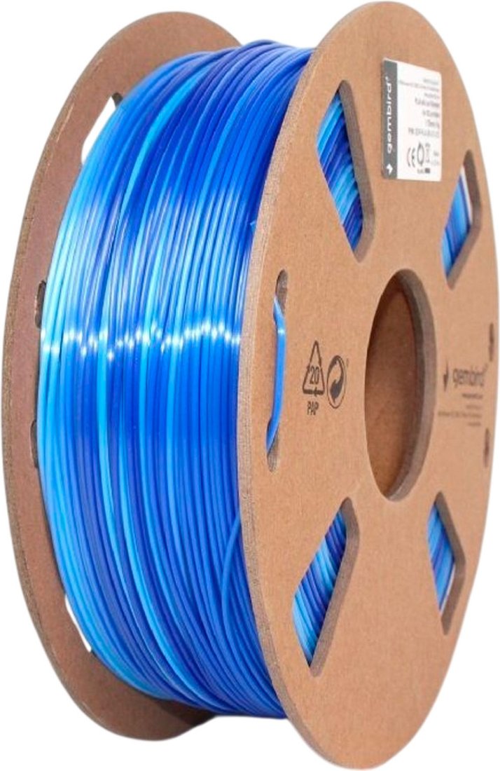 Филамент Gembird/Cablexpert PLA Silk (1.75мм, 1кг, холодный синий)