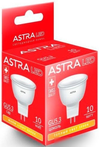 Светодиодная лампочка Astra MR16 10W 3000K Светодиодная лампочка Astra MR16 10W 3000K