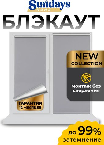 Рулонные шторы Sundays Home LM 168-07 85x215 (серый)