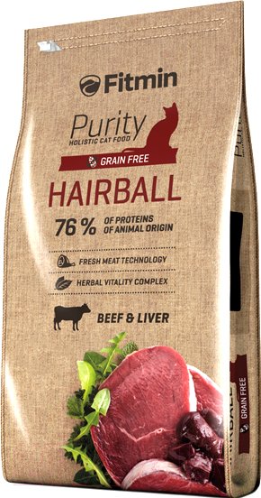 Сухой корм для кошек Fitmin Purity Hairball (10кг) Сухой корм для кошек Fitmin Purity Hairball (10кг)