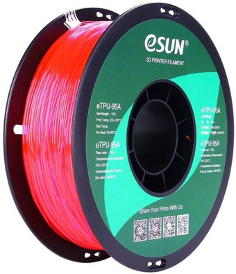 Пластик eSUN eTPU-95A т0030664 (1.75мм, 1кг, розовый прозрачный)