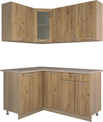Угловая кухня Интерлиния Мила 12x16 (дуб золотой)