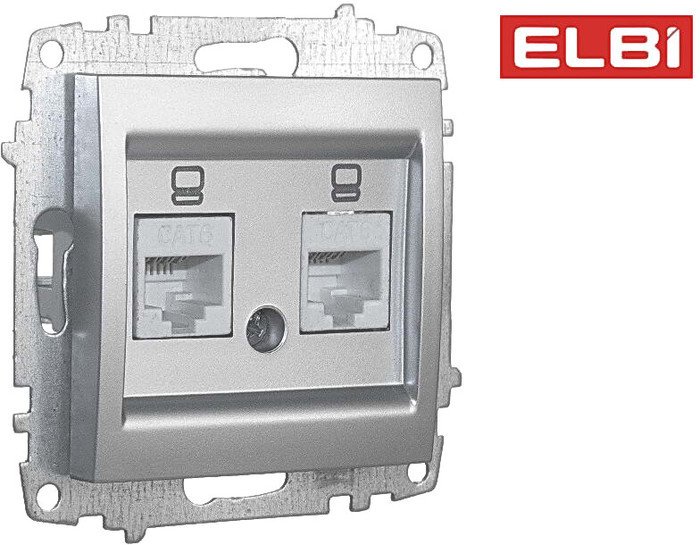 Розетка компьютерная Elbi Zena-Vega 609-011000-248 (серебро)