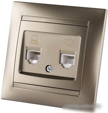 Розетка компьютерная TDM Electric Лама SQ1815-0719 (бронза)