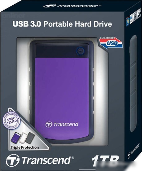 Внешний жесткий диск Transcend StoreJet 25H3P 1TB (TS1TSJ25H3P)