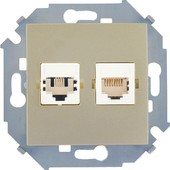 Розетка компьютерная Simon 15 1591590-034 (шампань)