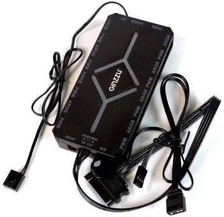 Контроллер скорости и подсветки вентиляторов Ginzzu CRC9MB