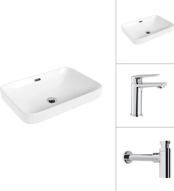 Умывальник Lauter 21441A + Sky 21CK533C с сифоном 21635CH (хром)