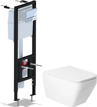 Унитаз подвесной Saniteco KW-9010W + Ани Пласт WCP4141