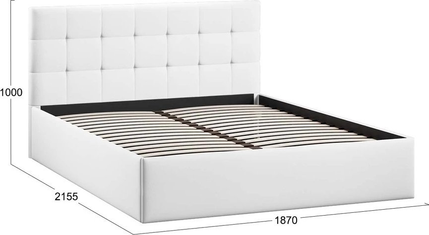 Кровать Трия Джоли Тип 1 универсальный 180x200 (экокожа Polo white)