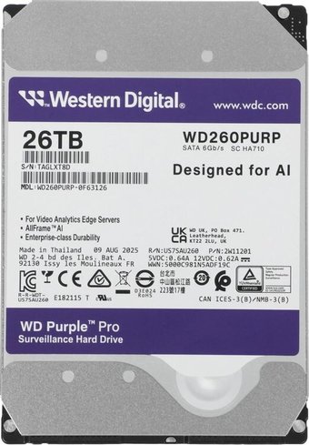 Жесткий диск WD Purple Pro 26TB WD260PURP