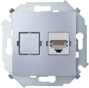 Розетка компьютерная Simon 1591598-033 (Алюминий)