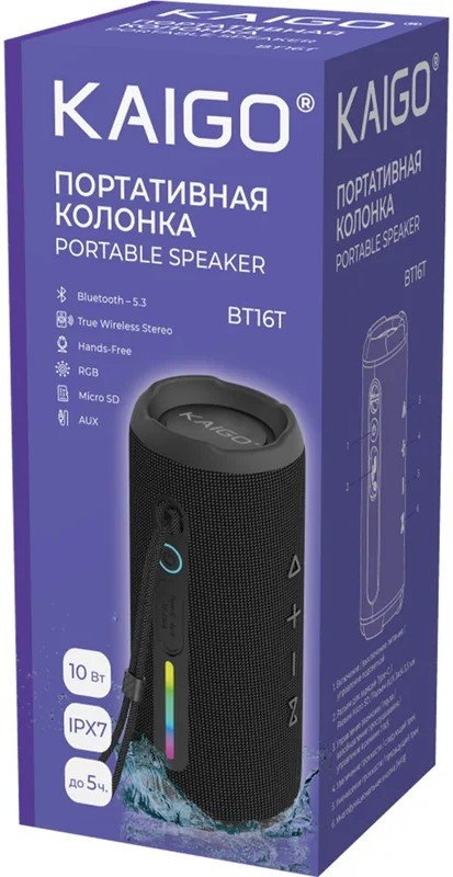 Беспроводная колонка Kaigo BT16T (черный)