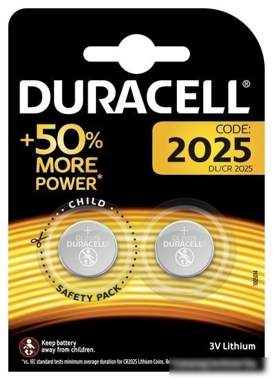 Батарейки DURACELL Lithium DL2025 2BP Батарейки DURACELL Lithium DL2025 2BP