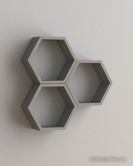 Полка DOMAX FHS 300 Hexagonal Shelf SZ / 67702 300x260x115x18 (серый)