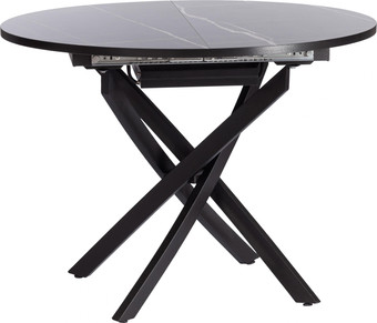 Кухонный стол TetChair Manzana 100x100+30x75 (мрамор черный/черный)