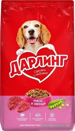 Сухой корм для собак Дарлинг с мясом и овощами 2 кг