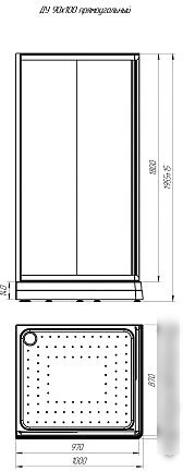 Душевой уголок Radomir 90x100 L 1-03-1-1-0-1211 (матовое стекло)