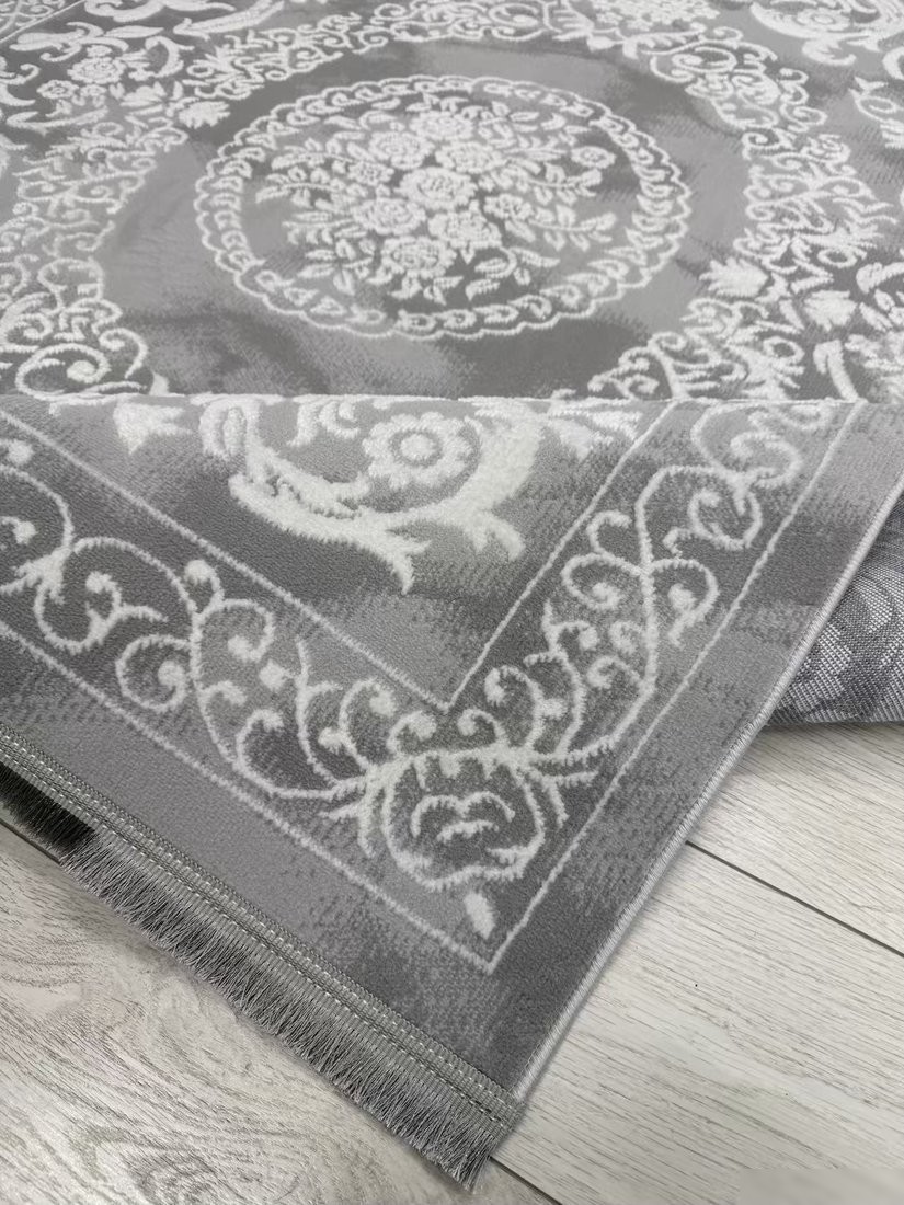 Ковер для жилой комнаты Radjab Carpet Амаль Прямоугольник 0916A (2x4, Grey/Cream)
