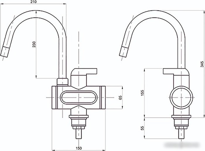 Проточный электрический водонагреватель-кран Mixline WH-003 (золото)