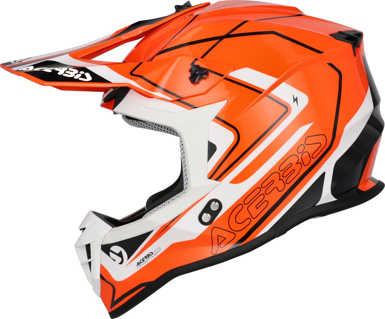 Мотошлем Acerbis Linear 2206 Graphic 0025316.203.061 (XS, оранжевый/белый)