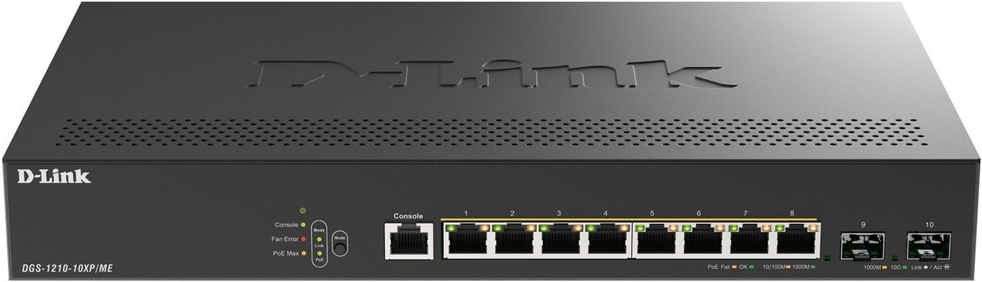 Управляемый коммутатор 2-го уровня D-Link DGS-1210-10XP/ME/C1A