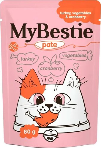 Пресервы MyBestie Паштет с мясом Индейки, Овощами и Клюквой (80 г)