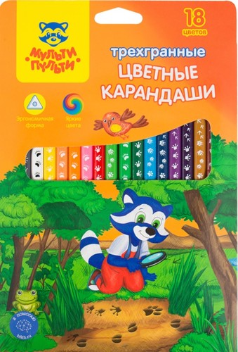 Набор цветных карандашей Мульти-пульти Енот-следопыт CP_20539 (18 цв)