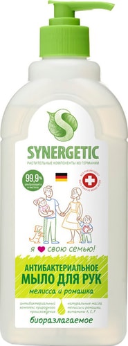 Synergetic Антибактериальное мыло Мелисса и ромашка 500 мл