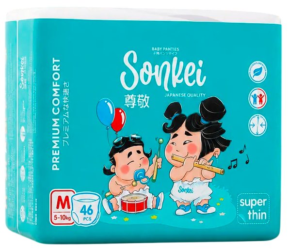 Трусики-подгузники Sonkei Super Thin М 5-10кг (46 шт)