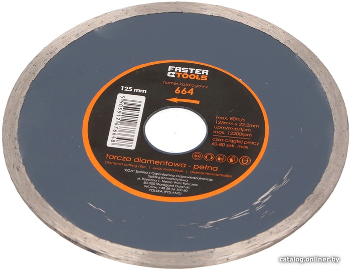 Отрезной диск алмазный Faster Tools 664 Отрезной диск алмазный Faster Tools 664
