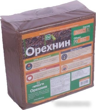 Грунт Nekura Субстрат из мякоти кокосового ореха Орехнин-1 (5 кг)