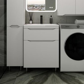 Symbolite Тумба под умывальник Марелла 60 Люкс Plus 2 ящика (белый матовый)