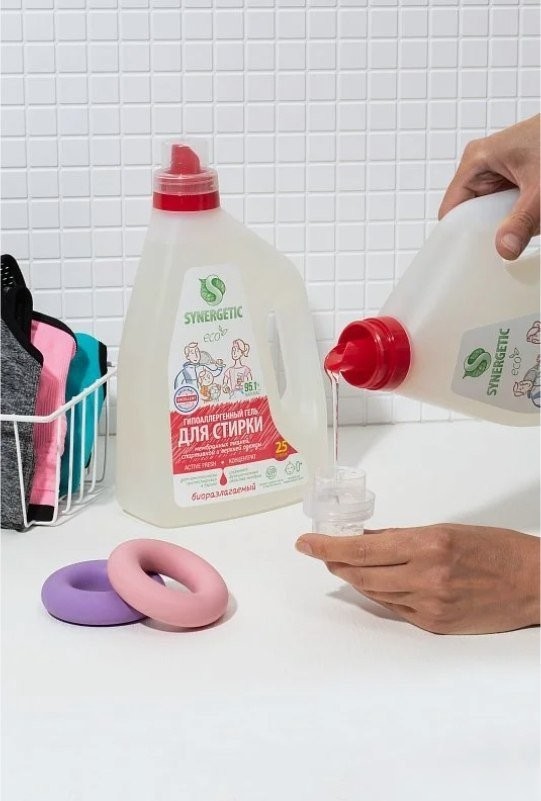 Гель для стирки Synergetic Active Fresh биоразлагаемый 1.5 л