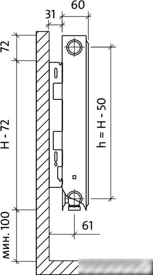 Стальной панельный радиатор Royal Thermo Ventil Compact VC11-500-500 (Bianco Traffico)