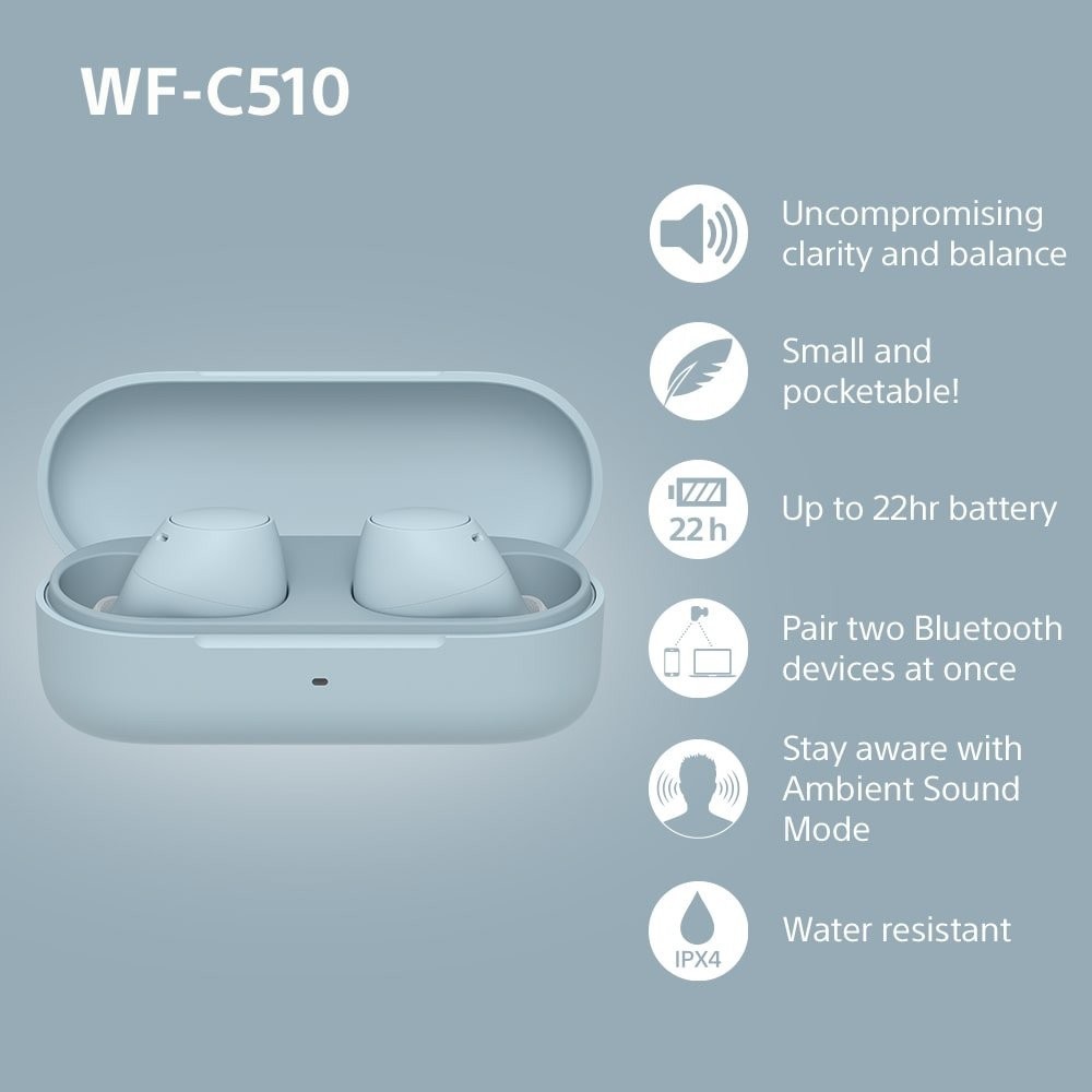 Наушники Sony WF-C510 (голубой)